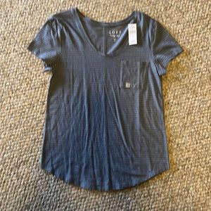 Loft blue and silver striped shirt